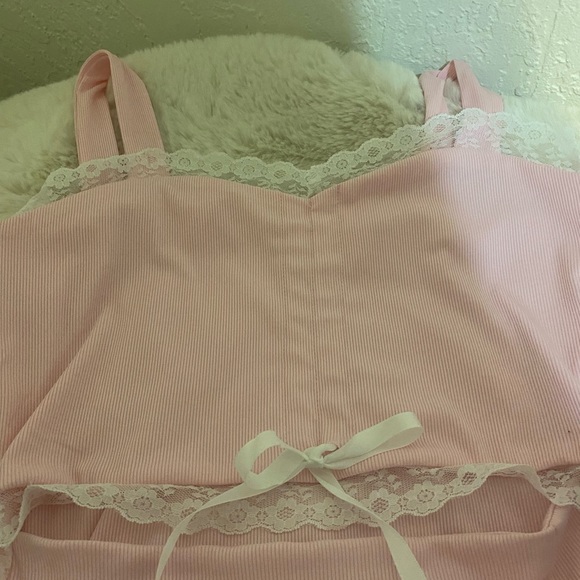 Soft pink dress with lace S - Picture 2 of 6